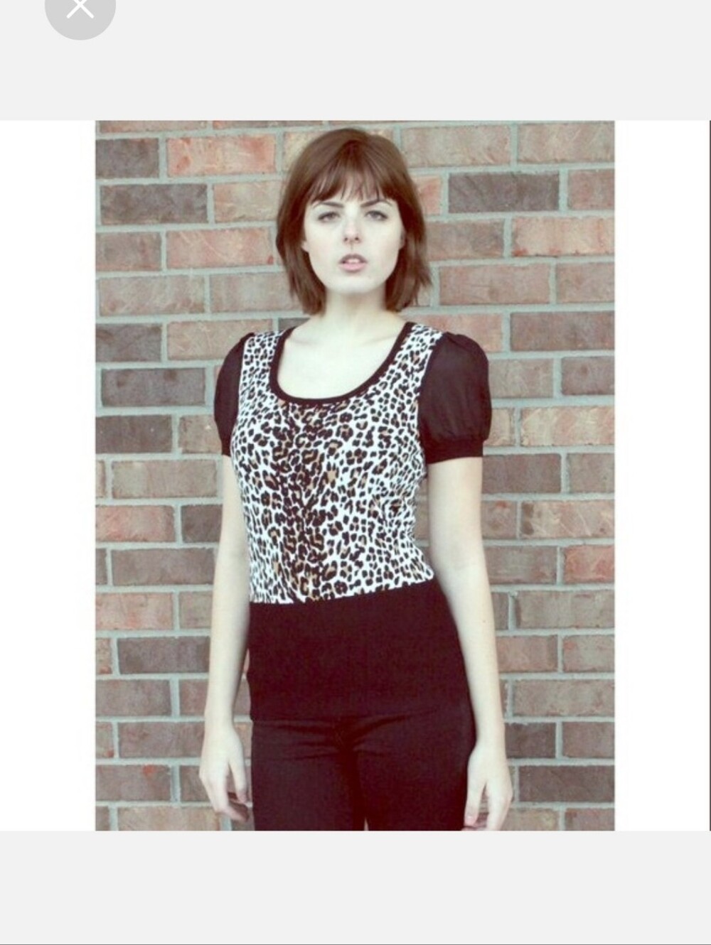 Leopard Print Womens Dress Top Sweater Fabric Non Smoker